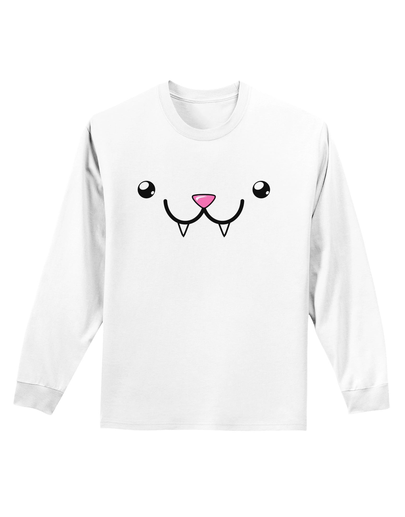 Kyu-T Face - Fangs the Vampire Bat Adult Long Sleeve Shirt-Long Sleeve Shirt-TooLoud-White-Small-Davson Sales