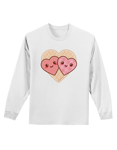 Super Cute Kawaii Hearts Adult Long Sleeve Shirt-Long Sleeve Shirt-TooLoud-White-Small-Davson Sales