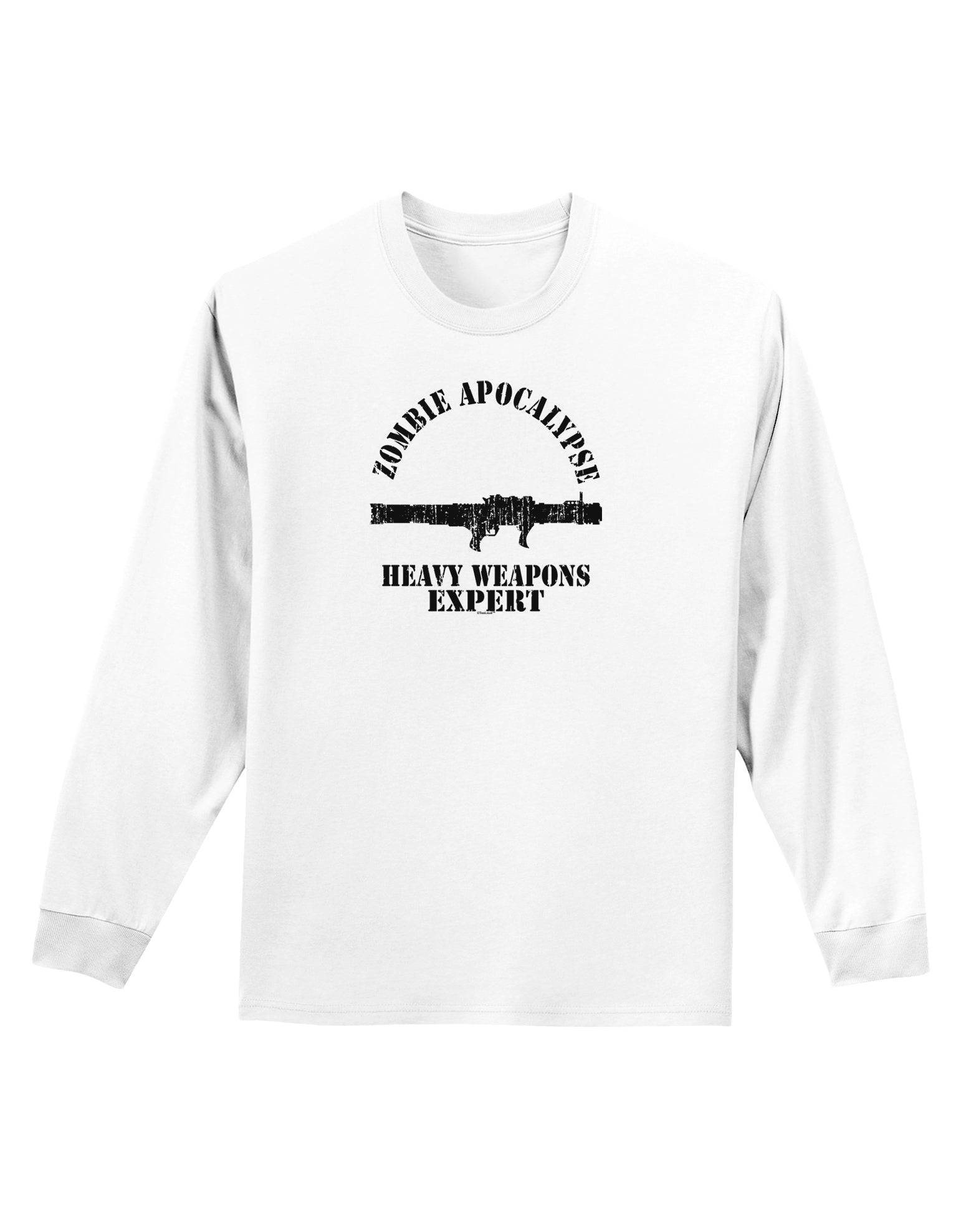 Zombie Apocalypse Group Heavy Weapons Adult Long Sleeve Shirt-Long Sleeve Shirt-TooLoud-White-Small-Davson Sales