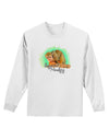 Squirrel Monkey Watercolor Text Adult Long Sleeve Shirt-Long Sleeve Shirt-TooLoud-White-Small-Davson Sales