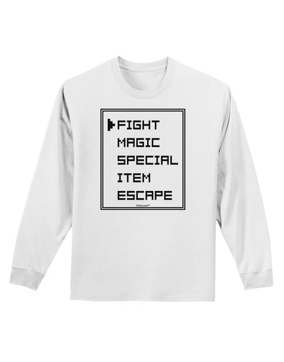 RPG Command Selection List Adult Long Sleeve Shirt by TooLoud-Long Sleeve Shirt-TooLoud-White-Small-Davson Sales