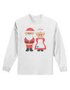 Cute Mr and Mrs Santa Claus Couple Christmas Adult Long Sleeve Shirt-Long Sleeve Shirt-TooLoud-White-Small-Davson Sales