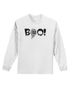 Scary Boo Text Adult Long Sleeve Shirt-Long Sleeve Shirt-TooLoud-White-Small-Davson Sales