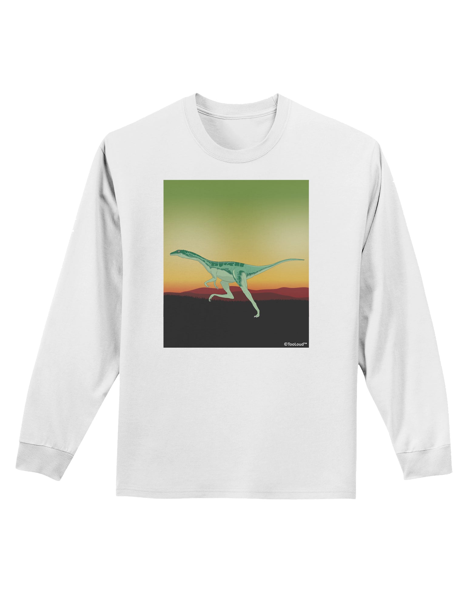 Ornithomimus Velox - Without Name Adult Long Sleeve Shirt by TooLoud-Long Sleeve Shirt-TooLoud-White-Small-Davson Sales