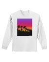 Palm Trees and Sunset Design Adult Long Sleeve Shirt by TooLoud-Long Sleeve Shirt-TooLoud-White-Small-Davson Sales