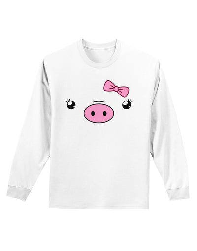 Kyu-T Face - Oinkette Cute Girl Piglet Adult Long Sleeve Shirt-Long Sleeve Shirt-TooLoud-White-Small-Davson Sales