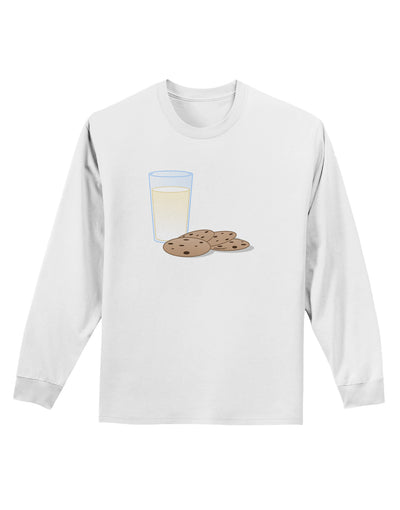 Milk and Cookies Design Adult Long Sleeve Shirt-Long Sleeve Shirt-TooLoud-White-Small-Davson Sales