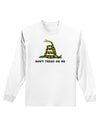 Don't Tread On Me Gadsden Flag Rattlesnake Adult Long Sleeve Shirt-Long Sleeve Shirt-TooLoud-White-Small-Davson Sales