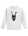 Scary Bunny Face Black Distressed Adult Long Sleeve Shirt-Long Sleeve Shirt-TooLoud-White-Small-Davson Sales