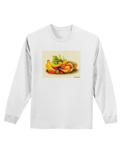 Watercolor Fruit Bowl 2 Adult Long Sleeve Shirt-Long Sleeve Shirt-TooLoud-White-Small-Davson Sales