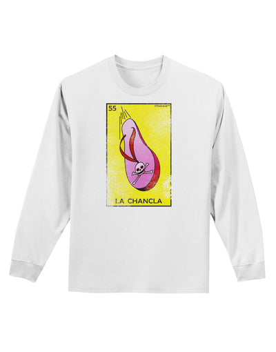 La Chancla Loteria Distressed Adult Long Sleeve Shirt by-Long Sleeve Shirt-TooLoud-White-Small-Davson Sales