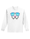 Kyu-T Face - Fangs Cool Sunglasses Adult Long Sleeve Shirt-Long Sleeve Shirt-TooLoud-White-Small-Davson Sales