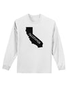 California - United States Shape Adult Long Sleeve Shirt by TooLoud-Long Sleeve Shirt-TooLoud-White-Small-Davson Sales