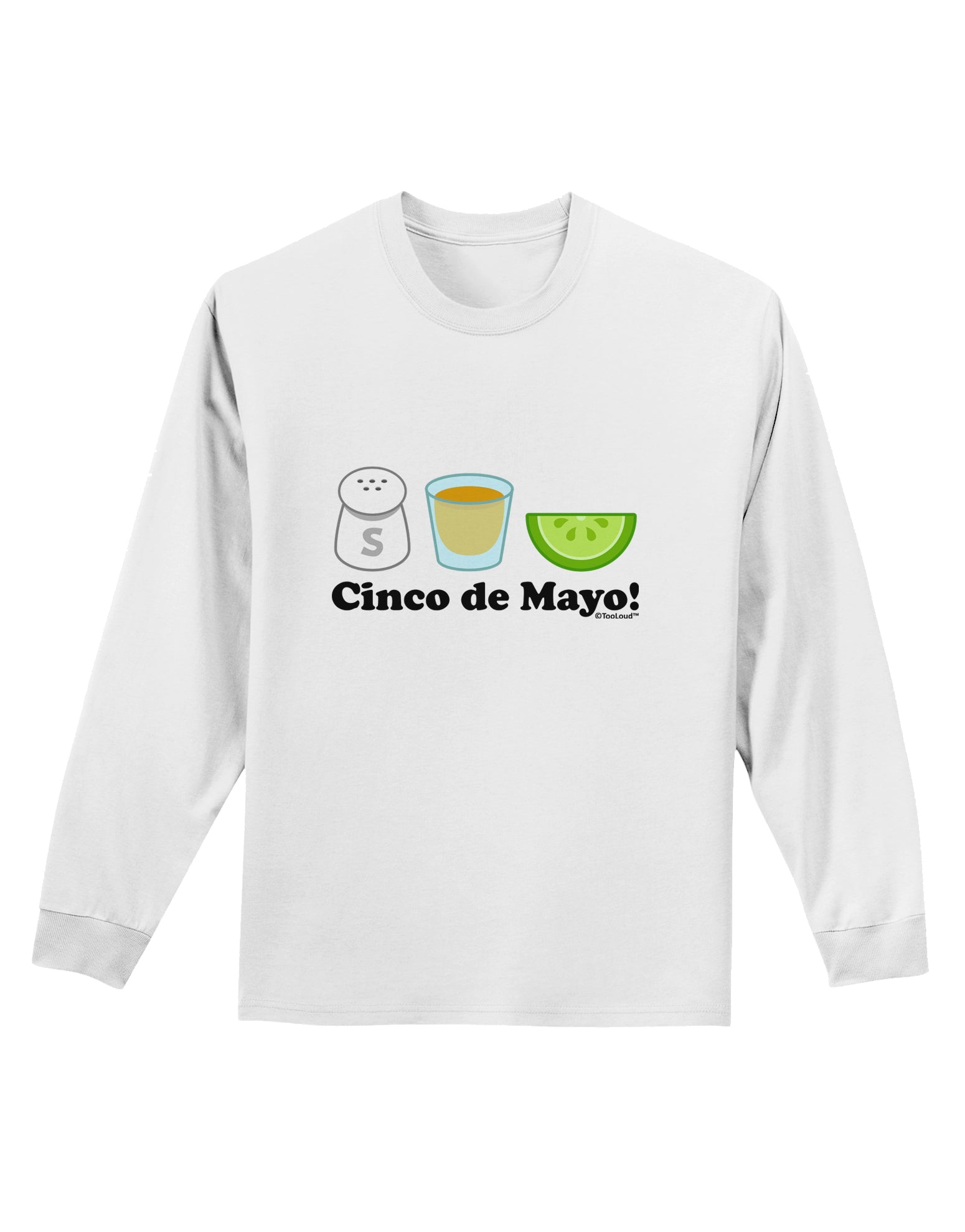 Cinco de Mayo Design - Salt Tequila Lime Adult Long Sleeve Shirt by TooLoud-Long Sleeve Shirt-TooLoud-White-Small-Davson Sales