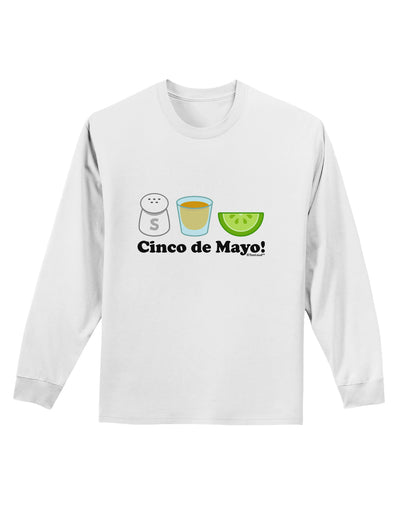 Cinco de Mayo Design - Salt Tequila Lime Adult Long Sleeve Shirt by TooLoud-Long Sleeve Shirt-TooLoud-White-Small-Davson Sales