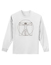 TooLoud Vitruvian Man Drawing Adult Long Sleeve Shirt-Long Sleeve Shirt-TooLoud-White-Small-Davson Sales