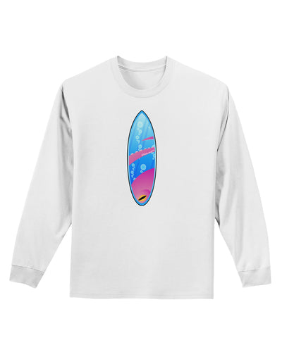 Octopus Surfboard Adult Long Sleeve Shirt by TooLoud-Long Sleeve Shirt-TooLoud-White-Small-Davson Sales