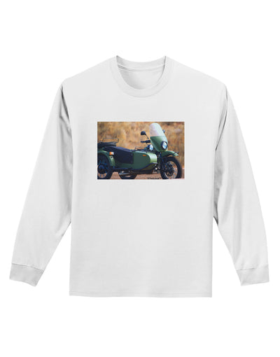 Sidecar Motorcycle Photo Adult Long Sleeve Shirt-Long Sleeve Shirt-TooLoud-White-Small-Davson Sales