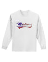 Merica Established 1776 - American Flag Style Adult Long Sleeve Shirt by TooLoud-Long Sleeve Shirt-TooLoud-White-Small-Davson Sales