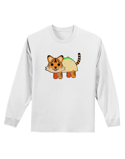 Cute Taco Tiger Adult Long Sleeve Shirt-Long Sleeve Shirt-TooLoud-White-Small-Davson Sales