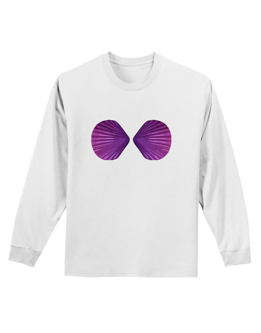Mermaid Shell Bra Purple Adult Long Sleeve Shirt by TooLoud-Long Sleeve Shirt-TooLoud-White-Small-Davson Sales