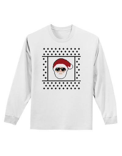 Cool Santa Christmas Sweater Adult Long Sleeve Shirt-Long Sleeve Shirt-TooLoud-White-Small-Davson Sales