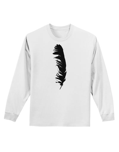 Black Feather Adult Long Sleeve Shirt-Long Sleeve Shirt-TooLoud-White-Small-Davson Sales