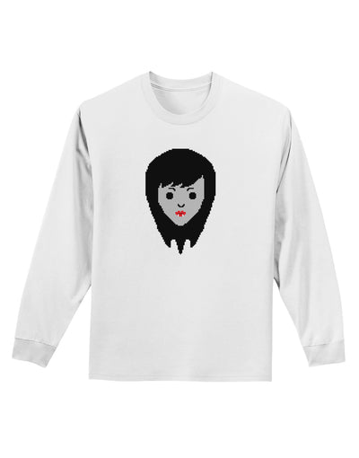 Cute Pixel Vampire Female Adult Long Sleeve Shirt-Long Sleeve Shirt-TooLoud-White-Small-Davson Sales