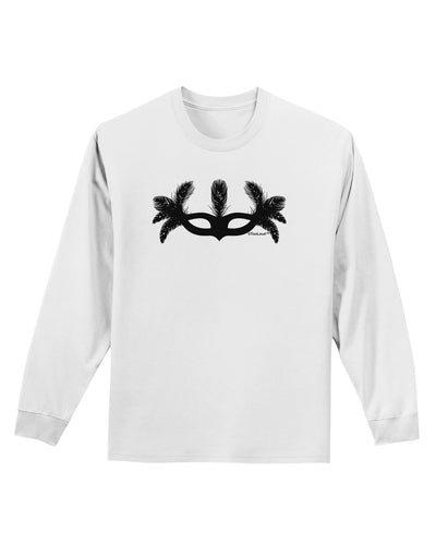 Masquerade Mask Silhouette Adult Long Sleeve Shirt by TooLoud-Long Sleeve Shirt-TooLoud-White-Small-Davson Sales