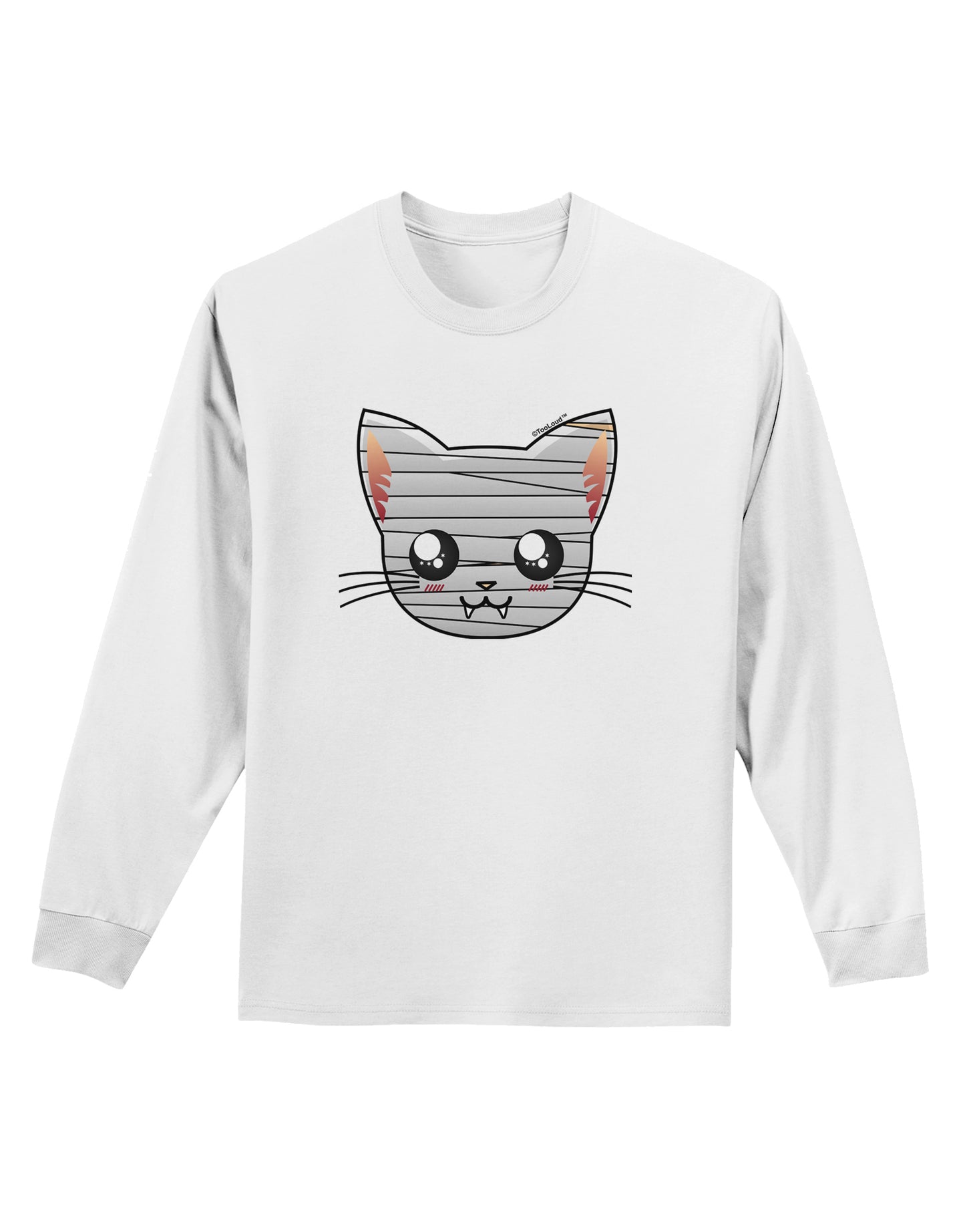 Mummy Kitty Adult Long Sleeve Shirt by TooLoud-Long Sleeve Shirt-TooLoud-White-Small-Davson Sales