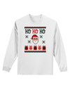 Ho Ho Ho Ugly Christmas Sweater Adult Long Sleeve Shirt-Long Sleeve Shirt-TooLoud-White-Small-Davson Sales