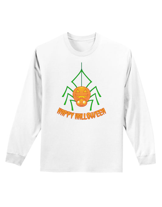 Cute Pumpkin Spider - Happy Halloween Adult Long Sleeve Shirt-Long Sleeve Shirt-TooLoud-White-Small-Davson Sales