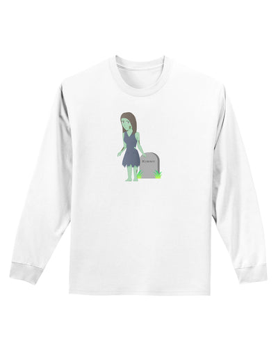 Kimmy the Zombie Girl Adult Long Sleeve Shirt-Long Sleeve Shirt-TooLoud-White-Small-Davson Sales