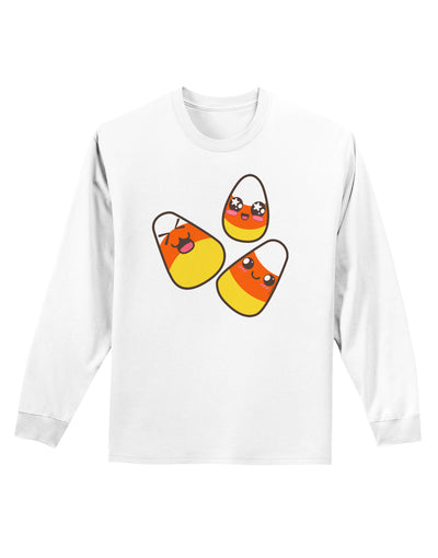 Cute Candy Corn Family Halloween Adult Long Sleeve Shirt-Long Sleeve Shirt-TooLoud-White-Small-Davson Sales