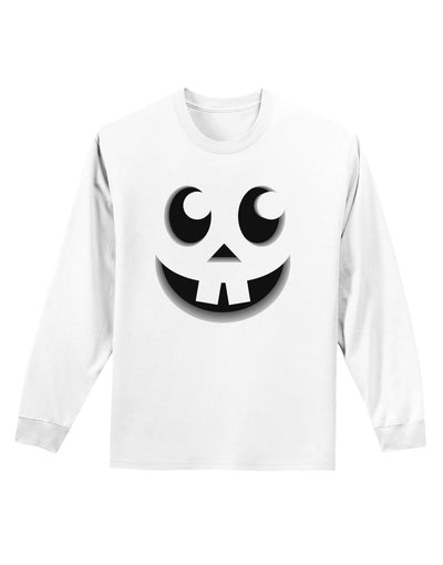 Cute Jack O Lantern Pumpkin Face Adult Long Sleeve Shirt-Long Sleeve Shirt-TooLoud-White-Small-Davson Sales