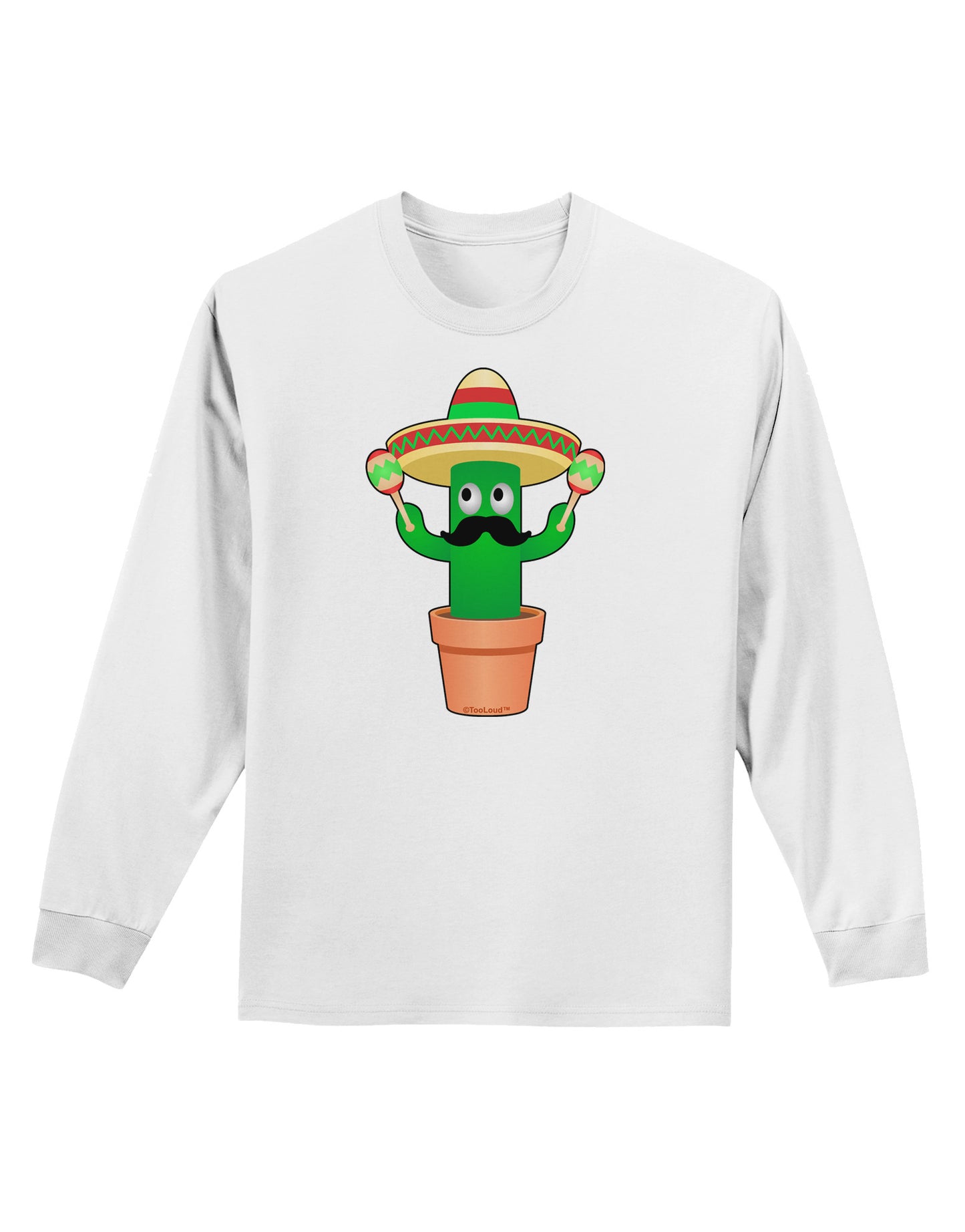 Fiesta Cactus Adult Long Sleeve Shirt-Long Sleeve Shirt-TooLoud-White-Small-Davson Sales