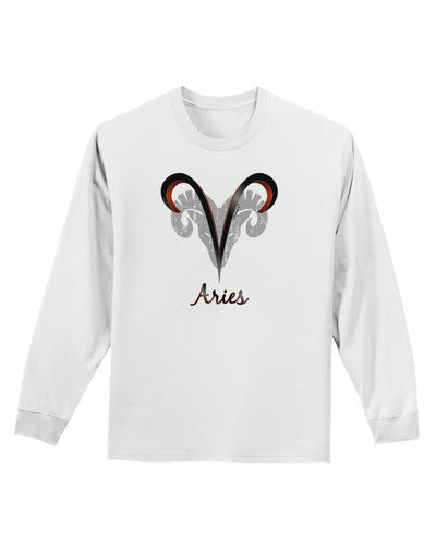 Aries Symbol Adult Long Sleeve Shirt-Long Sleeve Shirt-TooLoud-White-Small-Davson Sales