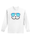 Kyu-T Face - Dewy Cool Sunglasses Adult Long Sleeve Shirt-Long Sleeve Shirt-TooLoud-White-Small-Davson Sales