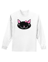 Kyu-T Head - Night Kawaia the Cute Girl Critter Adult Long Sleeve Shirt-Long Sleeve Shirt-TooLoud-White-Small-Davson Sales