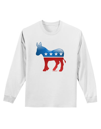 Democrat Bubble Symbol Adult Long Sleeve Shirt-Long Sleeve Shirt-TooLoud-White-Small-Davson Sales