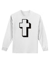 Simple Cross Design Glitter - Black Adult Long Sleeve Shirt by TooLoud-Long Sleeve Shirt-TooLoud-White-Small-Davson Sales