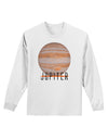Planet Jupiter Earth Text Adult Long Sleeve Shirt-Long Sleeve Shirt-TooLoud-White-Small-Davson Sales