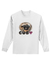 Balancing Bear Cub with Text Adult Long Sleeve Shirt-Long Sleeve Shirt-TooLoud-White-XXXX-Large-Davson Sales