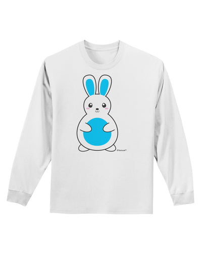 Cute Easter Bunny - Blue Adult Long Sleeve Shirt by TooLoud-Long Sleeve Shirt-TooLoud-White-Small-Davson Sales