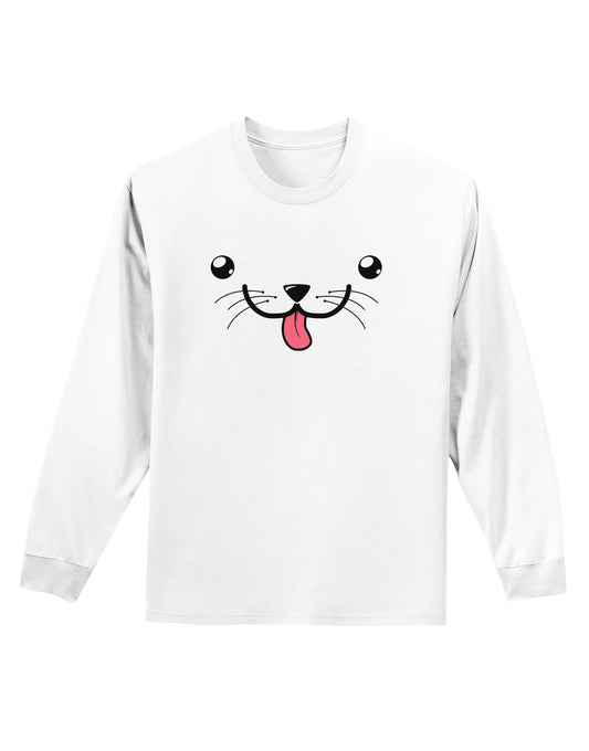 Kyu-T Face - Puppino the Puppy Dog Adult Long Sleeve Shirt-Long Sleeve Shirt-TooLoud-White-Small-Davson Sales