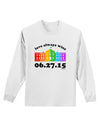 Love Always Wins with Date - Marriage Equality Adult Long Sleeve Shirt-Long Sleeve Shirt-TooLoud-White-Small-Davson Sales