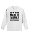 Made in Merica - Stars and Stripes Design Adult Long Sleeve Shirt-Long Sleeve Shirt-TooLoud-White-Small-Davson Sales