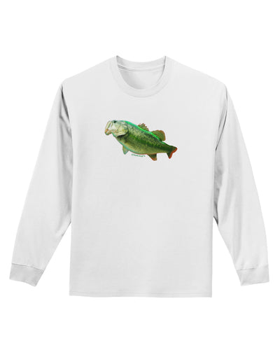 Big Bass Fish Adult Long Sleeve Shirt-Long Sleeve Shirt-TooLoud-White-Small-Davson Sales