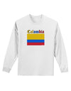 Colombia Flag Adult Long Sleeve Shirt-Long Sleeve Shirt-TooLoud-White-Small-Davson Sales