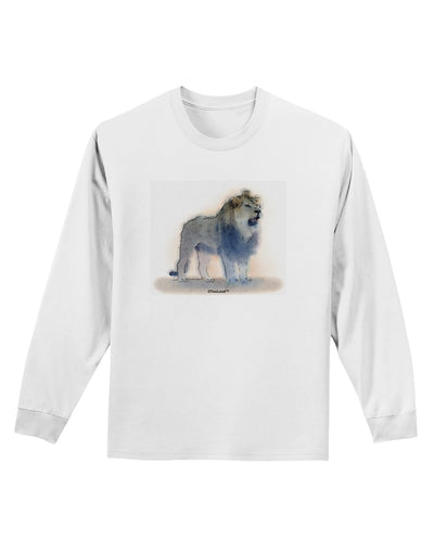 Lion Watercolor B Adult Long Sleeve Shirt-Long Sleeve Shirt-TooLoud-White-Small-Davson Sales